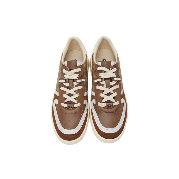 Coach CitySole Court Кожаные Универсальные Низкие Стильные Кеды для Скейтбординга Мужские Серый Коричневый G5015-NXZ