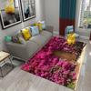 3D Ковер на тему сада Красочный ковер с цветами и растениями для спальни Напольный коврик Придверный коврик Коврик для ванной комнаты Нескользящий коврик Ковер Домашний декор