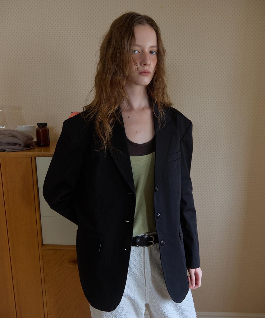 APPAREL ARCHIVE Rivlet Single Cotton Jacket - Black