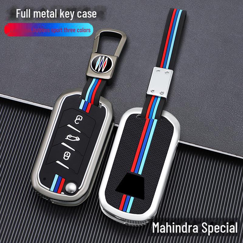 Защитный чехол для автомобильного ключа Mahindra: Металлический корпус пульта дистанционного управления с полным покрытием