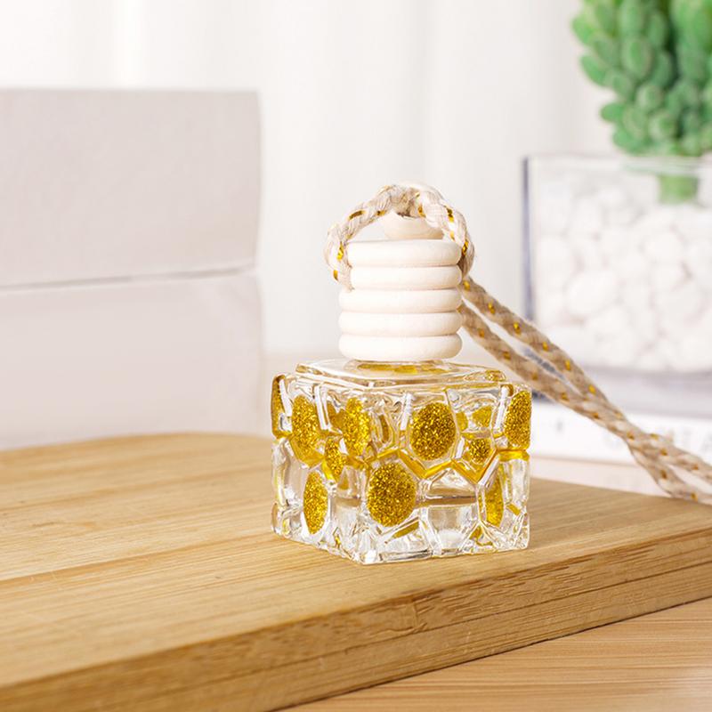 1PCS Car Hanging Glass Bottle Air Freshener Empty Bottle Aromatherapy Pendant Diffuser Car Decoration Aromatherapy Ornament 10ML