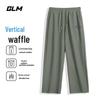 GLM Men's Waffle Relaxed Fit Straight Leg Casual Pants