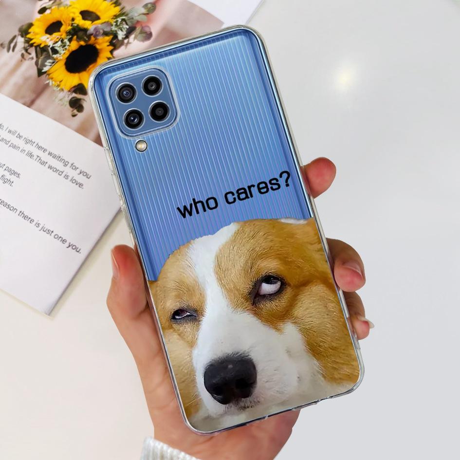 Чехол для Samsung Galaxy M32 SM-M325F Популярный Цветок Прозрачный Силикон Мягкий ТПУ Funda Для Samsung M32 4G M 32 GalaxyM32 Бампер