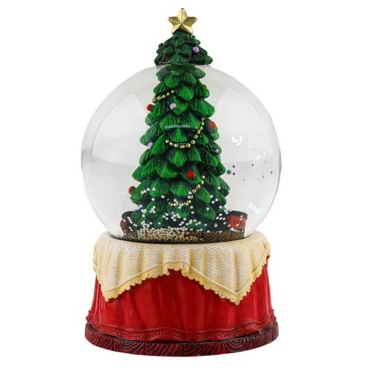 Рождественский Снежный Стеклянный Шар Мини Шар на елку с Закрученными Блестками Настольный