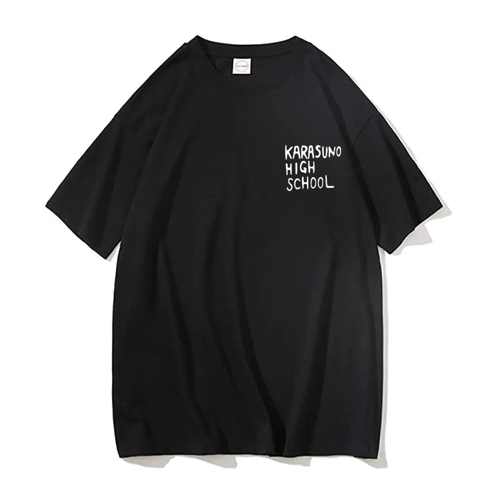 Anime Haikyuu Tobio Kageyama Graphic Tshirt Karasuno High School Letter Logo T-shirts Regular Unisex Women Loose Fashion T Shirt