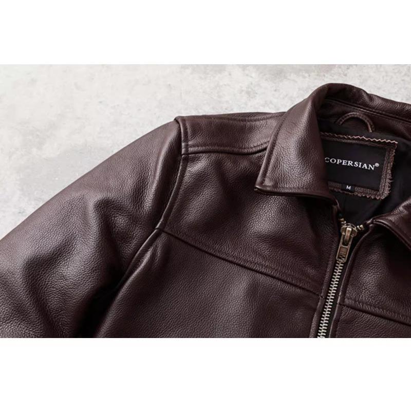 Chinese Size Men's Leather Jacket Cowhide Man Real Leather Coat Male Leather Clothing Autumn Spring