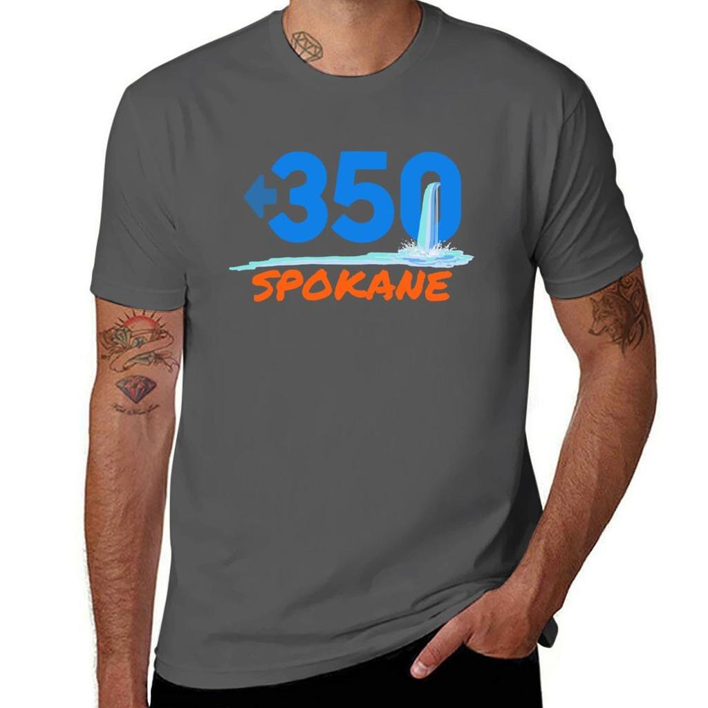 Официальная футболка с логотипом 350 Spokane, свободный крой, повседневная футболка с коротким рукавом