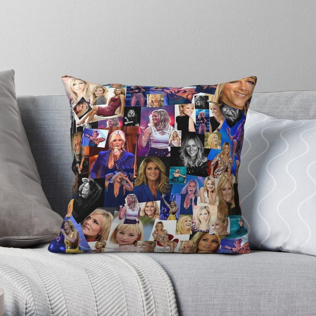Helene Fischer Abstract Collage Square Pillowcase Polyester Linen Velvet Printed Zip Decor Pillow Case Car Cushion Cover 18"