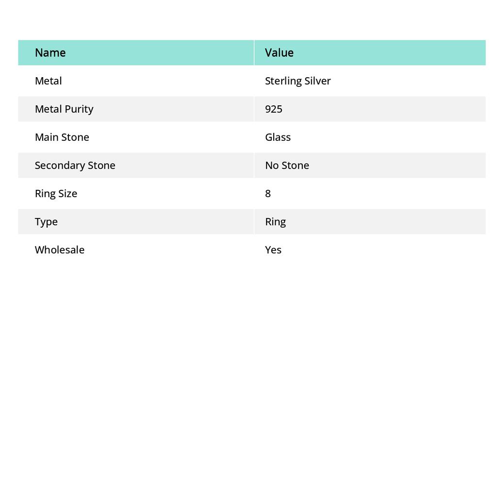 Dicorich Glass Handmade 925 Sterling Silver Jewelry Ring Size 8 N4c84