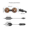 Fan for Car Electric Car Clip Cooling Fans USB Powered 5V Headrest 360 Degree Rotatable Dual Head 3 Speed Cooling Fan