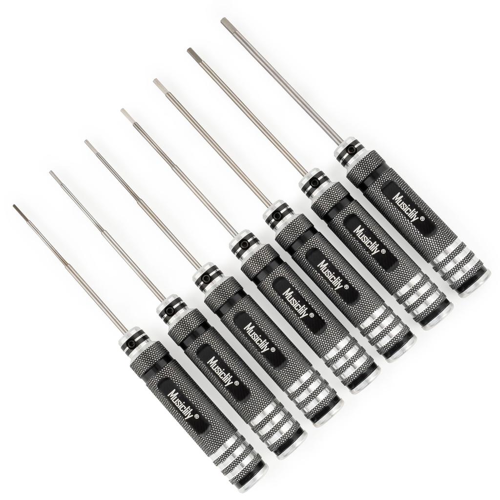 Musiclily Pro Hex Wrench Set of for Adjusting Guitar and Bass Saddles and Knobs 7, Steel,