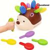 1pc Interactive Hedgehog Fine Motor Skills Toy for Toddlers Durable Plastic Sensory Play with Colorful Tongs, Hand Eye Coordination Enhancer