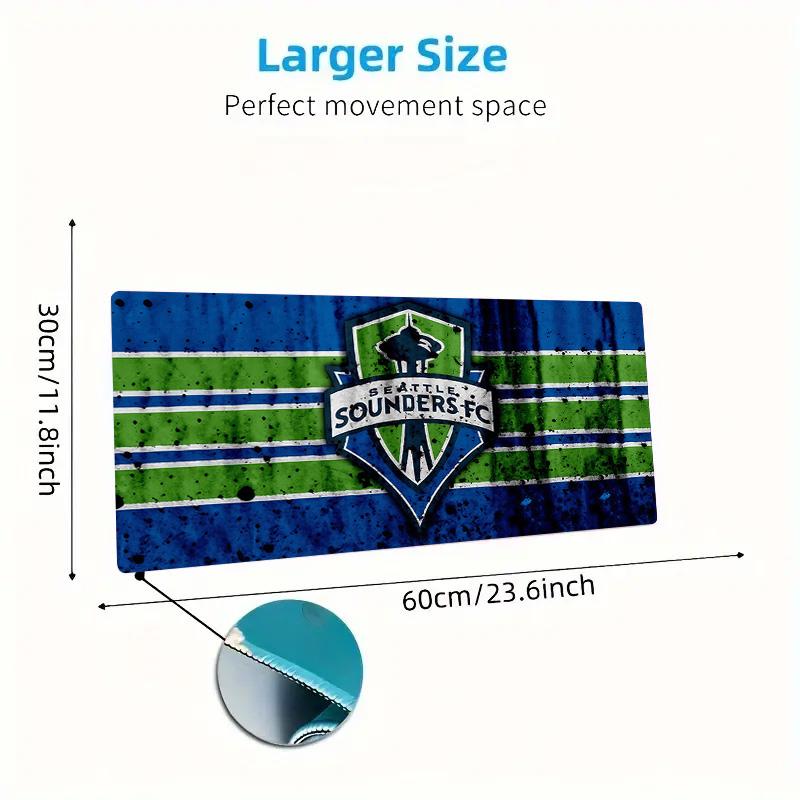 Seattle Sounders FC Print Cushion Non-slip Laptop Tablet Big Mousepad XXL Mat Mini PC Playmat With Lock edge
