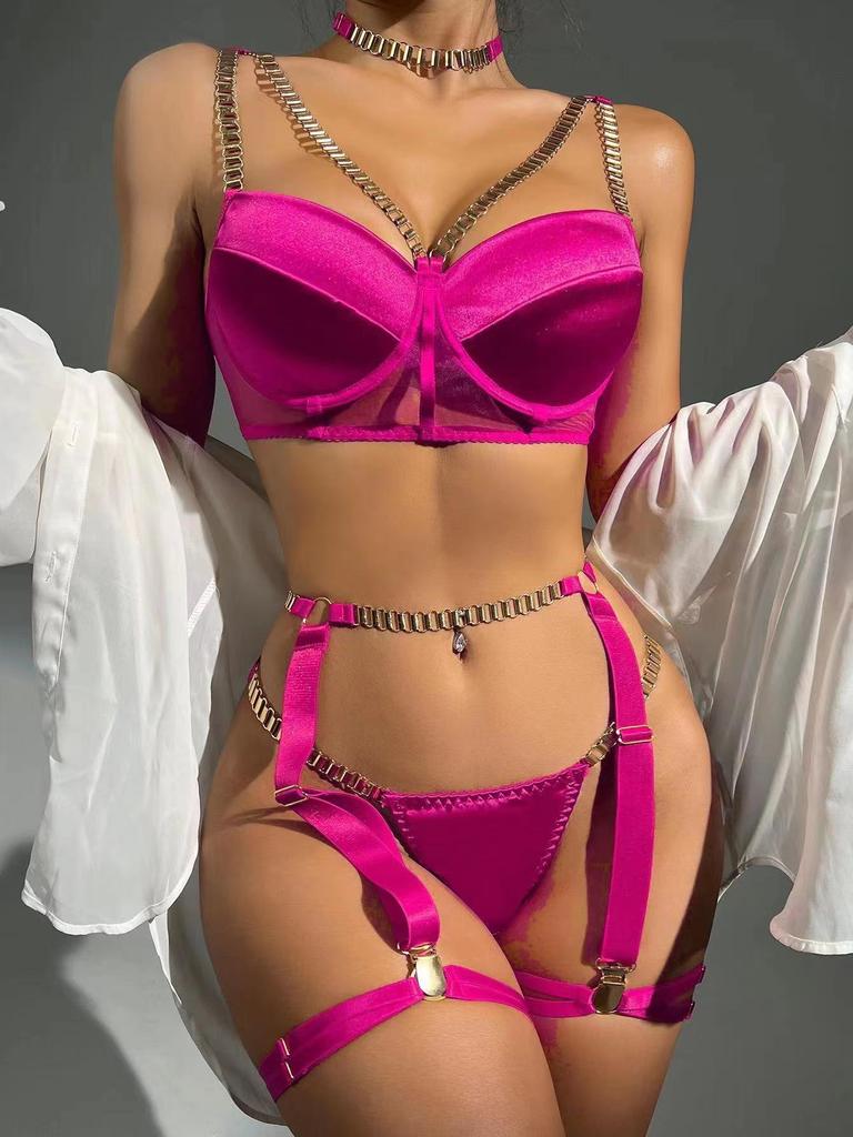 2023 Европейский и Американский Сексуальный Комплект Нижнего Белья С Металлической Цепочкой