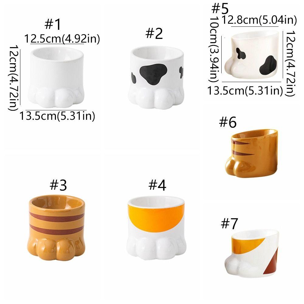 Slanted Mouth Ceramic Cat Bowl Large Capacity High Foot Bowl Drinking Bowl Water Bowl Pet Feeding