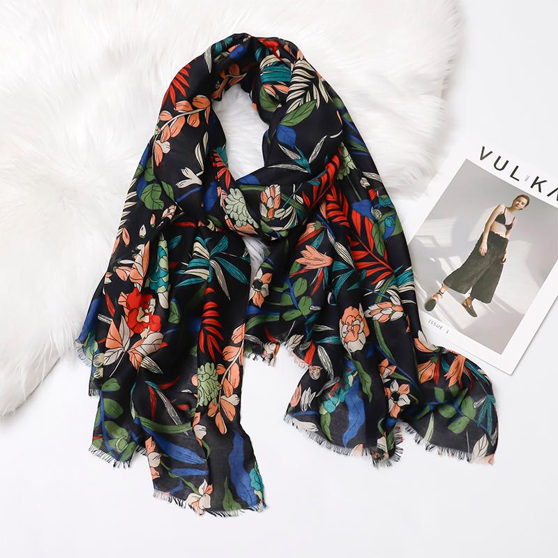 Хлопковый шаль с цветочным тиснением; Вискозный шарф для женщин; пляж; Солнцезащитный; Мусульманский хиджаб-обертывание