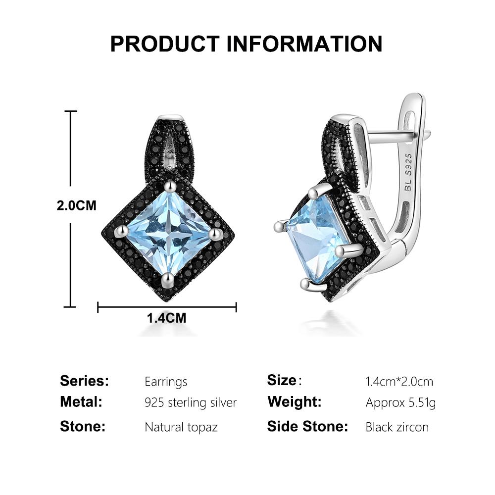 Комплект из серебра 925 пробы: кольцо, серьги, подвеска, ожерелье с натуральным небесно-голубым топазом, набор изящных ювелирных изделий для женщин для повседневной носки и вечеринок