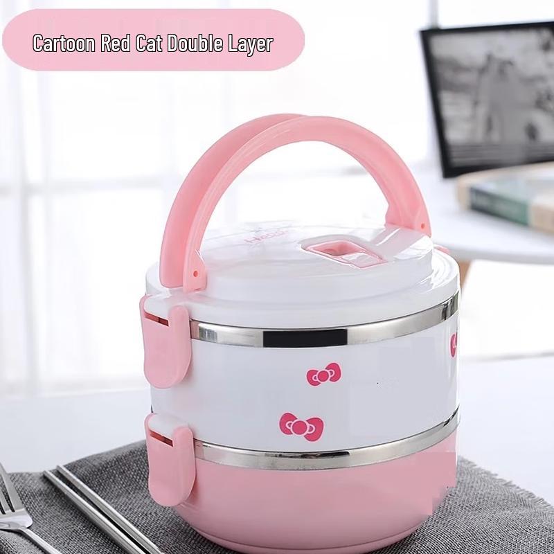 Ru Han Cartoon Kids 3-Layer Insulated Stainless Steel Bento Box