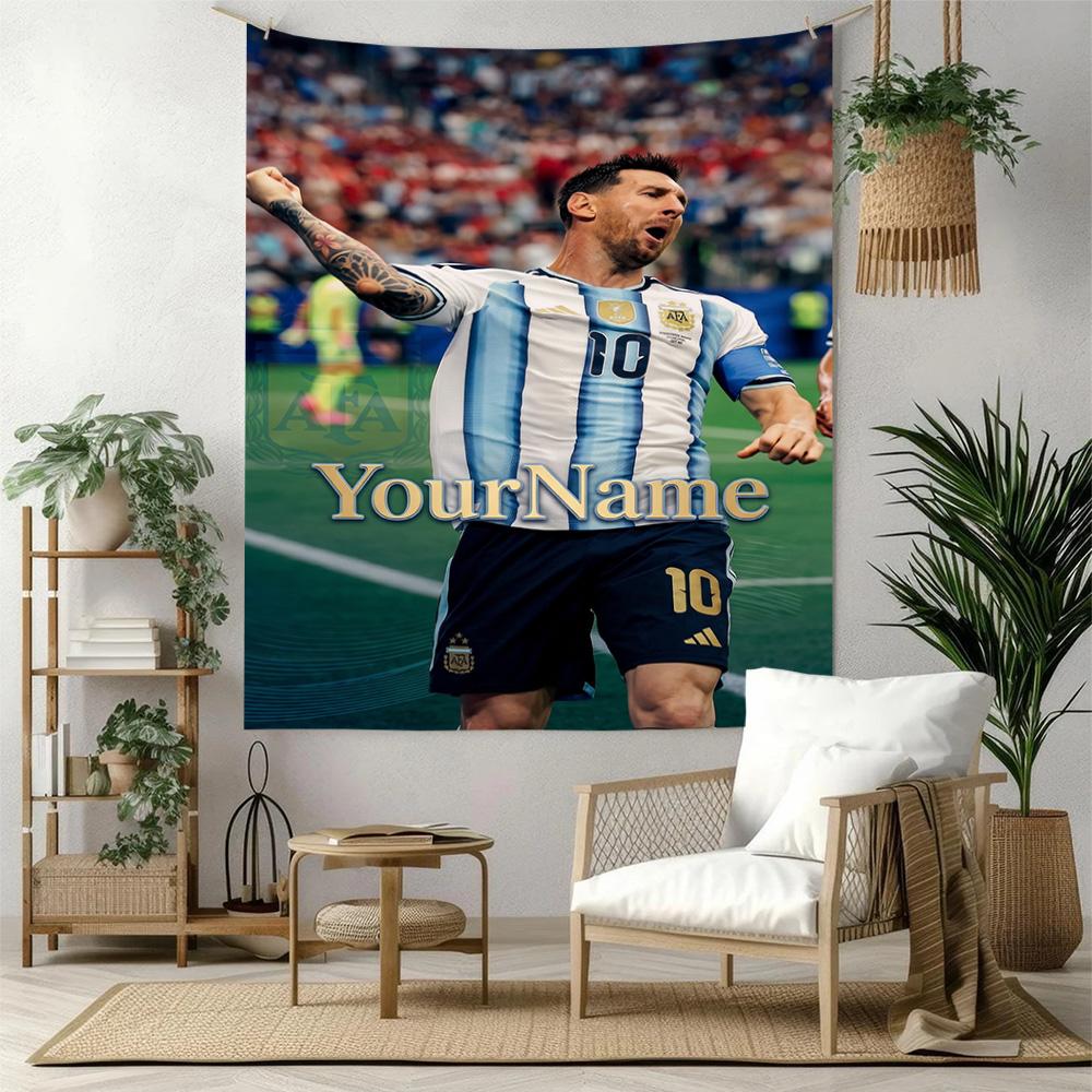 Messi Custom Your Name Wall Decor Tapestry Art For Pet Memorial Birthdaywedding Party Backdrop Family Gift