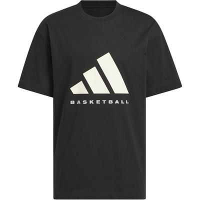 adidas Баскетбольная футболка Ss25 свободного кроя с круглым вырезом, универсальная спортивная футболка с коротким рукавом, футболка унисекс JX5575