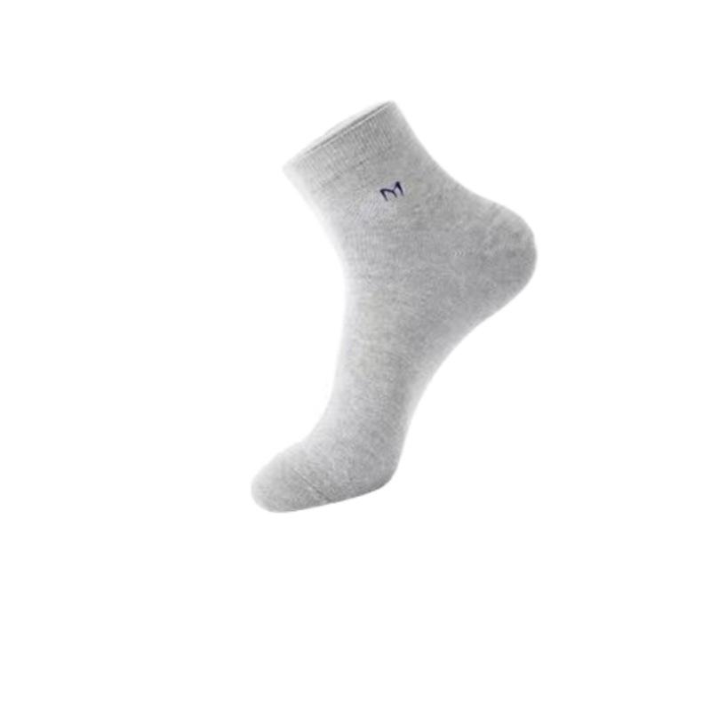 Men's Mid-Tube Antibacterial Cotton Socks - Breathable, Deodorizing, Anti-Sweat, Business Casual for All Seasons