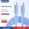 Кабель для быстрой зарядки 140 Вт с двумя разъемами Type-C и дисплеем мощности в реальном времени для Apple и Huawei