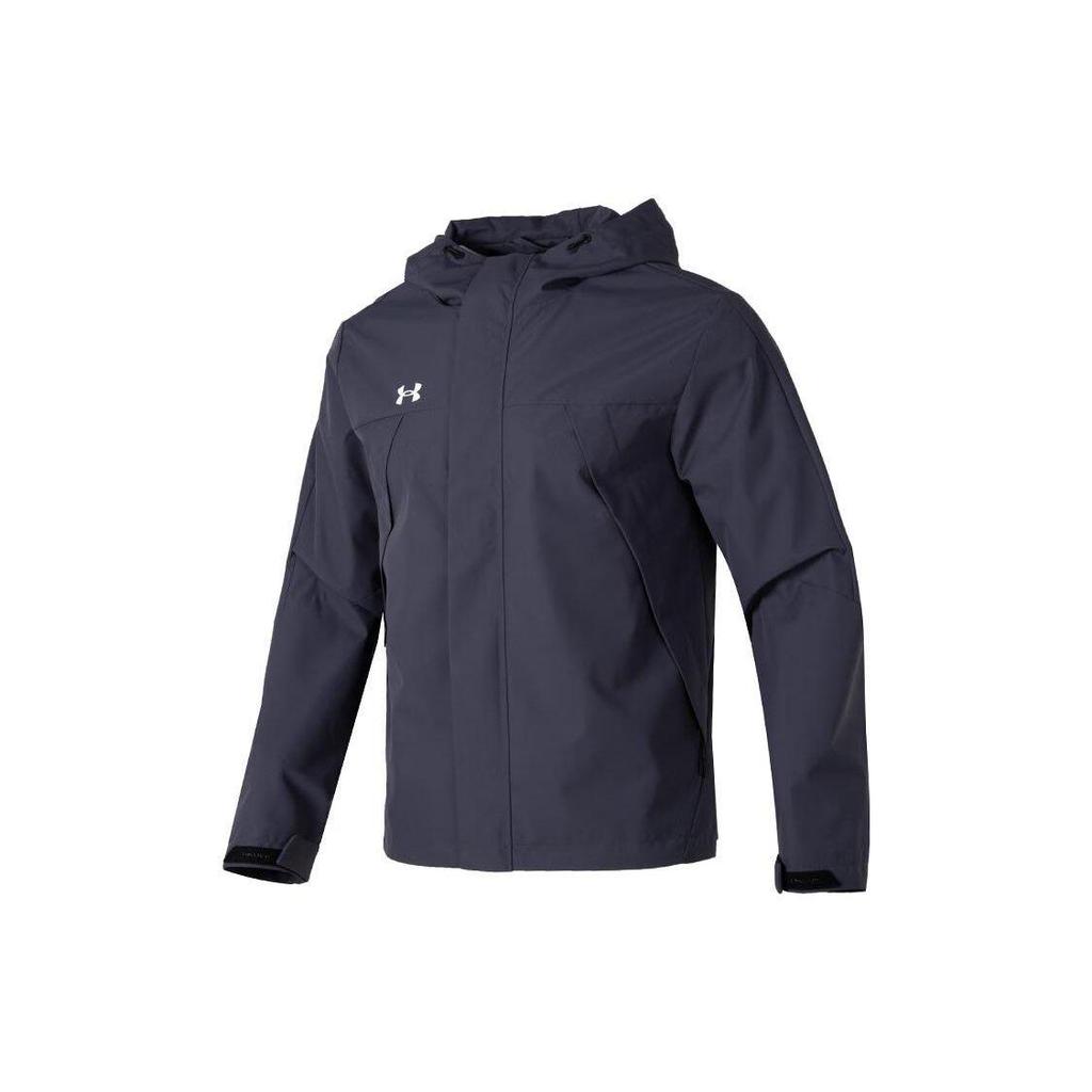 Under Armour Куртка с капюшоном и сплошным логотипом, тканые длинные брюки, повседневный спортивный комплект, мужские комплекты 23600401-013+22500706-001