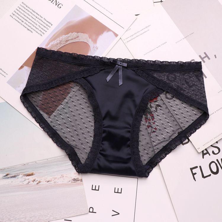 Panties Perspective Fancy Lace Panties For Women Traceless Crotch Of Cotton Briefs Lady Panty Underwear Low-rise Briefs