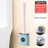 Toilet Brushes Long Handled Toilet Cleaning Brush Silicone Wc Flat Head Flexible Soft Bristles Brush Bathroom Accessories