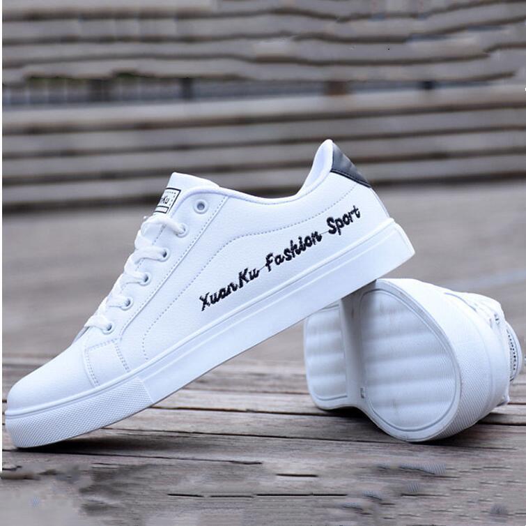 Мужская повседневная спортивная обувь из искусственной кожи, кроссовки, мужская модная трендовая белая обувь