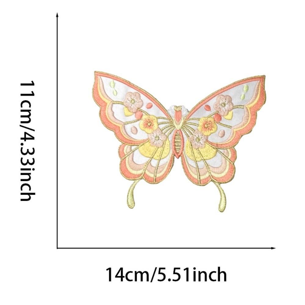 Fabric Iron On Patches DIY Bag Butterfly Fabric Applique Embroidery Butterfly Patch Clothing