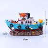 Resin Fish Tank Boat Ornaments Home Aquarium Resin Decoration, Landscaping Glass Fish Tank Boat Bus Ornaments, Artificial Decor