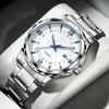 Men Waterproof Luminous Watch Stainless Steel Belt Dual Calendar Men's Quartz Wristwatch