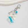 Imitation Pearl Ocean Style Keychain Zinc Zinc Alloy Shell Dolphin Tassel Pendant  Backpack Decor