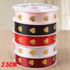 36  Yard Heart Easy-to-Tie Foil-Stamped DIY-Friendly Polyester Length-Sufficient Premium Gift Ribbon Durable 2.5CM Fade-Resistant