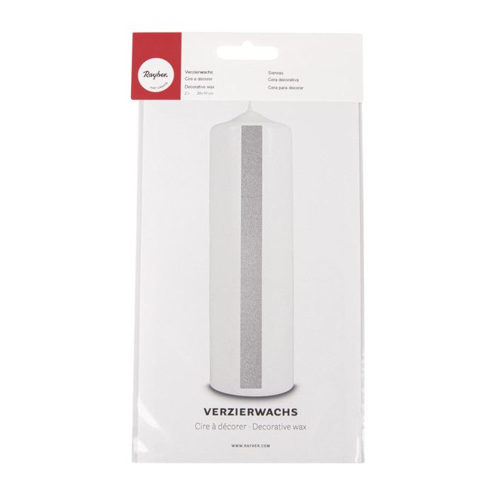 Cire à décorer, argent, 20x10cm, 2 pces