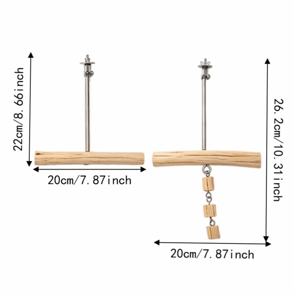 Swinging Parrot Wooden Swing Non-slip Bird Cage Gnawing Toys Bird Standing Perch Cage Decoration