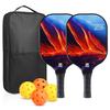 Набор для начинающих с лопатками из стекловолокна Pickleball включает в себя 2 ракетки, 2 мяча для игры в помещении, 2 мяча для улицы и 1 сумку для игры в мяч.