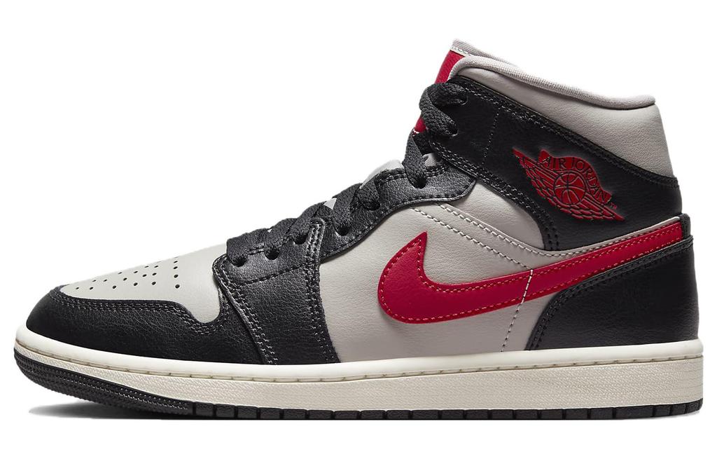 Jordan 1 Средний черный Колледжный серый Спортивный красный Женский BQ6472-060