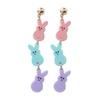 Ручная работа, разноцветные акриловые серьги-подвески в виде кролика для женщин и девочек, ювелирные изделия для Пасхального фестиваля, модный аксессуар для ушей