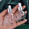 Transparent Skull Shape  Bottle with Pipette Glass Liquid Dropper Bottle Portable   Travel