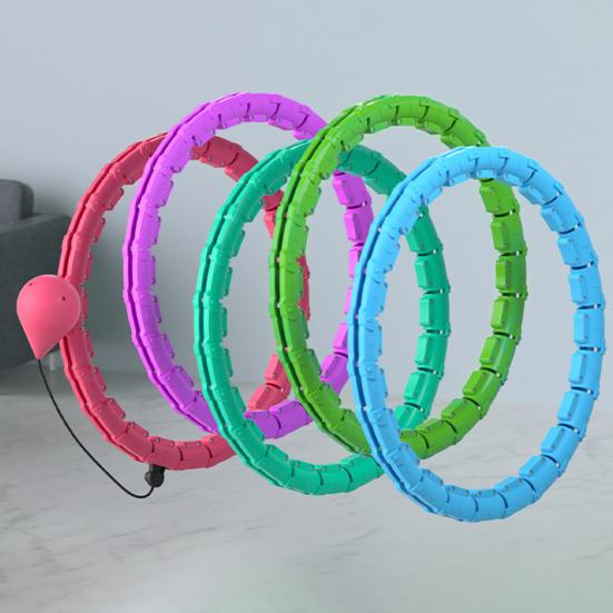 Weighted Fitness Hoop with 24 Detachable Knots Adults Weight Loss Fat Burning Waist Toning Fitness Circle Women Men Strengthening Waist Exercise Ring