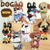 NEW DIY Cute Dog Shiba Inu Fado Husky Teddy Schnauzer Golden Retriever Pets Building Blocks Kit Bricks Model Kids Toy