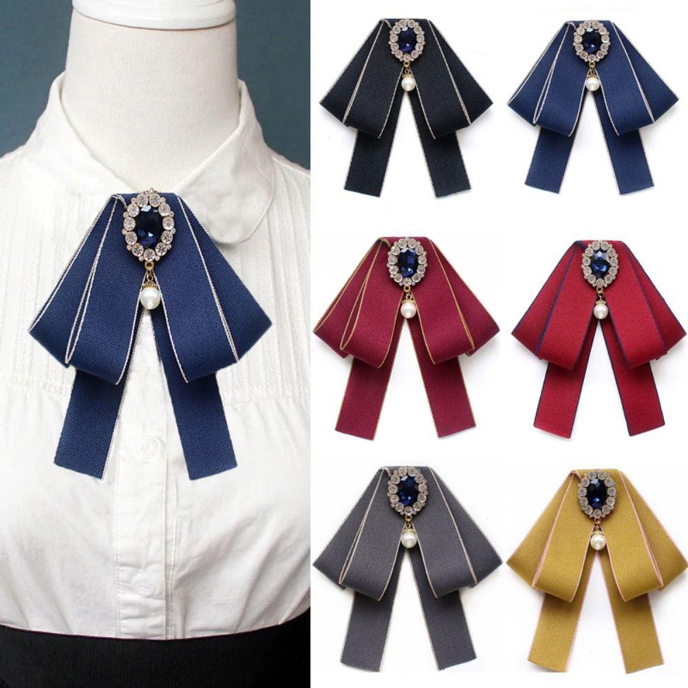 Adjustable Collar Flower Polyester College Ribbon Bowtie New Necktie Women
