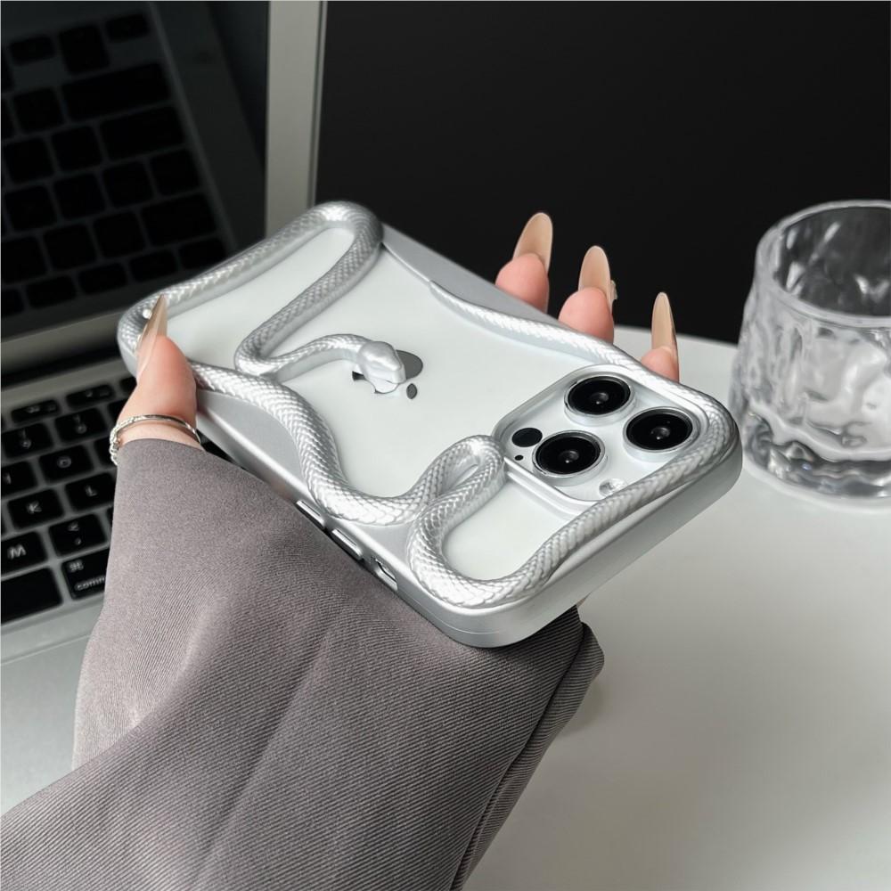 Креативный 3D чехол для телефона со змеей, позолоченный, с полыми элементами для рассеивания тепла, для iPhone 16 15 14 Plus 13 12 11 Pro Max, забавный, ударопрочный, мягкий
