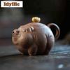 200 мл Элегантные Исинские Фиолетовые Глиняные Чайники Ручной Работы Животные Слиток Свинья Горшок Сырая Глина Фиолетовое Золото Чайник С Фильтром Цзыша Набор Для Чая