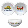 Colorful Living Children's Tableware, Vehicle Design, Easy-Scoop Side Dish Bowls, Set of 2, 9.7cm Diameter, 150ml Capacity, Police Car/Fire Engine Des
