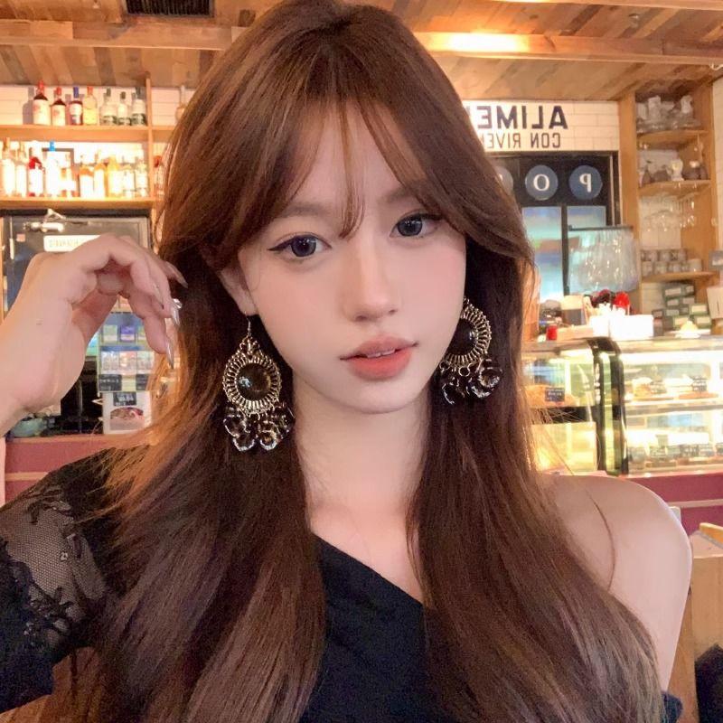 Римские каникулы Новые осенне-зимние серьги с леопардовым принтом из янтаря для женщин с преувеличенными уникальными модными серьгами