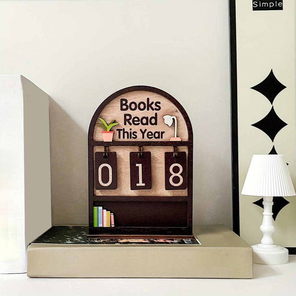 Wooden Reading Counter, Reading Book, Statistician, Desktop Decoration Gift