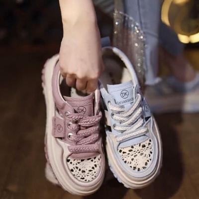 Женские туфли, увеличивающие рост изнутри, весна 2024 года, универсальные туфли для спорта и отдыха, туфли-маффины на платформе, маленькие кожаные туфли